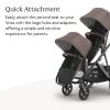 UPPAbaby Vista V3 Stroller + RumbleSeat V3 – Convertible Single-to-Double Stroller System- Toddler Seat, RumbleSeat Accessory, Adapters Included – Owen (Mocha Mélange/Carbon Frame/Chestnut Leather)