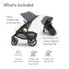 UPPAbaby Vista V3 Stroller + RumbleSeat V3 – Convertible Single-to-Double Stroller System- Toddler Seat, RumbleSeat Accessory, Adapters Included- Julian (Dusty Blue Mélange/Carbon Frame/Chestnut)