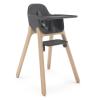 UPPAbaby Ciro High Chair/Sleek, Easy-to-Clean Design/Perfect-Fit Tray to Bring Baby to Table/Patent-Pending Harness/Dual-Position, 180-Degree Rotating Footrest/Chloe (Grey/Rubberwood)(Jake)