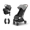 UPPAbaby Minu V3 Stroller + Aria V2 Infant Car Seat Travel System Combo – Adapter, Foot Cover, Bug and Rain Shields, Car Seat Base, and Infant Insert Included – Greyson (Charcoal Mélange)(Greyson (Charcoal Mélange))