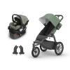 UPPAbaby Ridge Jogging Stroller + Mesa V3 Car Seat Travel System Combo – Cup Holder, Bug and Rain Shields, Car Seat Base, and Infant Insert Included – Gwen/Evelyn (Green)