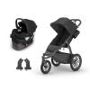 UPPAbaby Ridge Jogging Stroller + Mesa V3 Car Seat Travel System Combo – Cup Holder, Bug and Rain Shields, Car Seat Base, and Infant Insert Included – Jake (Charcoal)