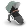 UPPAbaby RumbleSeat V2+ Second Lower Seat/Compatible with Vista V2 and Vista V3 / Adapters, Bumper Bar, Bug Shield Included/Jordan (Charcoal Mélange/Silver Frame/Black Leather)(Emmett (Green Mélange))