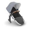 UPPAbaby RumbleSeat V2+ Second Lower Seat/Compatible with Vista V2 and Vista V3 / Adapters, Bumper Bar, Bug Shield Included/Jordan (Charcoal Mélange/Silver Frame/Black Leather)(Gregory (Blue Mélange))