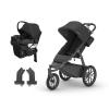UPPAbaby Travel System – Ridge Stroller + Aria V2 Lightweight Car Seat Combo – Toddler Seat, Rain Shield, Bug Shield, Car Seat, Base with Load Leg + Infant Insert Included – Jake (Charcoal)