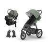 UPPAbaby Travel System – Ridge Stroller + Aria V2 Lightweight Car Seat Combo – Toddler Seat, Rain Shield, Bug Shield, Car Seat, Base with Load Leg + Infant Insert Included – Gwen/Evelyn (Green)