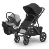 UPPAbaby Travel System – Vista V3 Stroller + Aria Lightweight Car Seat Combo – Toddler Seat, Car Seat, Base with Load Leg + Infant Insert Included – Savannah (Pearl Grey Jacquard) + Anthony (Grey)(Jake/Anthony)