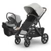 UPPAbaby Travel System – Vista V3 Stroller + Aria Lightweight Car Seat Combo – Toddler Seat, Car Seat, Base with Load Leg + Infant Insert Included – Savannah (Pearl Grey Jacquard) + Anthony (Grey)(Savannah/Anthony)