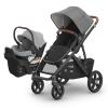 UPPAbaby Travel System – Vista V3 Stroller + Aria Lightweight Car Seat Combo – Toddler Seat, Car Seat, Base with Load Leg + Infant Insert Included – Savannah (Pearl Grey Jacquard) + Anthony (Grey)(Greyson/Anthony)