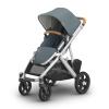 UPPAbaby Vista V3 Stroller – Full-Size Single-to-Double Stroller System – Toddler Seat, Bug Shield, Rain Shield, and Storage Bag Included – Owen (Mocha Mélange/Carbon Frame/Chestnut Leather)(Callum (Stone Blue))