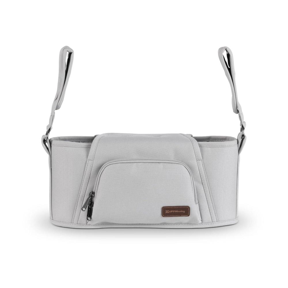 imageUPPAbaby CarryAll Parent Organizer Easy Attach Universal Fit Multiple Compartments for Beverages Snacks Personal Items Secure Zippered Pocket Light GreyLight Grey
