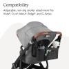 UPPAbaby Carry-All Parent Organizer – Easy Attach, Universal Fit – Multiple Compartments for Beverages, Snacks + Personal Items – Secure Zippered Pocket – Light Grey(Charcoal)