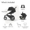 UPPAbaby Travel System – Ridge Stroller + Aria Lightweight Car Seat Combo – Toddler Seat, Rain Shield, Bug Shield, Car Seat, Base with Load Leg + Infant Insert Included – Jake (Charcoal)(Jake (Charcoal))