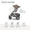 UPPAbaby Vista V3 Stroller – Full-Size Single-to-Double Stroller System – Toddler Seat, Bug Shield, Rain Shield, and Storage Bag Included – Gwen (Green Mélange/Carbon Frame/Saddle Leather)(Theo (Dark Taupe))
