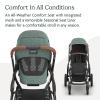 UPPAbaby Vista V3 Stroller – Full-Size Single-to-Double Stroller System – Toddler Seat, Bug Shield, Rain Shield, and Storage Bag Included – Gwen (Green Mélange/Carbon Frame/Saddle Leather)(Gwen (Green Mélange))