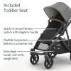 UPPAbaby Vista V3 Stroller – Full-Size Single-to-Double Stroller System – Toddler Seat, Bug Shield, Rain Shield, and Storage Bag Included – Gwen (Green Mélange/Carbon Frame/Saddle Leather)(Greyson (Charcoal Mélange))