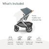 UPPAbaby Vista V3 Stroller – Full-Size Single-to-Double Stroller System – Toddler Seat, Bug Shield, Rain Shield, and Storage Bag Included – Gwen (Green Mélange/Carbon Frame/Saddle Leather)(Callum (Stone Blue))