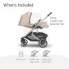 UPPAbaby Cruz V3 Stroller – from Birth + Car Seat Compatible – Full-Size, Reversible Seat – Infant Insert, Bug and Rain Shields Included – Declan (Oat Mélange/Silver Frame/Chestnut Leather)(Declan (Oat Mélange))