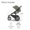 UPPAbaby Ridge Jogging Stroller | All-Terrain Performance with Suspension + Never-Flat Tires Built for Walking, Running + Trails | Water Bottle Holder Included | Savannah (Pearl Grey | Carbon Frame)(Evelyn (Meadow Green))