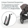 UPPAbaby Ridge Jogging Stroller | All-Terrain Performance with Suspension + Never-Flat Tires Built for Walking, Running + Trails | Water Bottle Holder Included | Savannah (Pearl Grey | Carbon Frame)(Theo (Dark Taupe/Carbon Frame))