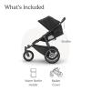 UPPAbaby Ridge Jogging Stroller | All-Terrain Performance with Suspension + Never-Flat Tires Built for Walking, Running + Trails | Water Bottle Holder Included | Savannah (Pearl Grey | Carbon Frame)(James (Black))
