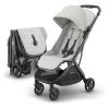 UPPAbaby Minu V3 Travel Stroller | Lightweight + Compact Design | One-Hand Fold + Unfold | from Birth + Overhead Compatible | Evelyn (Meadow Green/Carbon Frame/Chestnut Leather)(Savannah (Pearl Gray Mélange/Carbon Frame/Chestnut Leather))