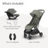 UPPAbaby Minu V3 Stroller + Aria V2 Infant Car Seat Travel System Combo – Adapter, Foot Cover, Bug and Rain Shields, Car Seat Base, and Infant Insert Included – Evelyn (Meadow Green)