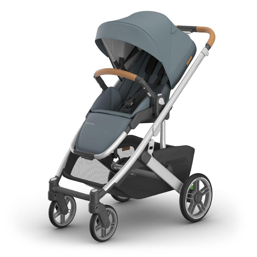 imageUPPAbaby Cruz V3 Stroller from Birth Car Seat Compatible FullSize Reversible Seat Infant Insert Bug and Rain Shields Included Ada Sandstone MlangeCarbon FrameChestnut LeatherCallum Stone Blue