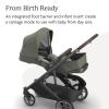 UPPAbaby Cruz V3 Stroller – from Birth + Car Seat Compatible – Full-Size, Reversible Seat – Infant Insert, Bug and Rain Shields Included – Ada – (Sandstone Mélange/Carbon Frame/Chestnut Leather)(Evelyn (Meadow Green))
