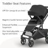 UPPAbaby Cruz V3 Stroller – from Birth + Car Seat Compatible – Full-Size, Reversible Seat – Infant Insert, Bug and Rain Shields Included – Ada – (Sandstone Mélange/Carbon Frame/Chestnut Leather)(Jake (Charcoal))