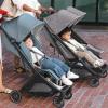 UPPAbaby Minu Duo Side-by-Side Double Stroller – Lightweight + Compact Design for Travel – Easy Fold- from Birth to Toddler – Independent Recline -Ada (Sandstone/Carbon Frame/Chestnut Leather)(Greyson (Charcoal Mélange/Carbon Frame/Saddle Leather))