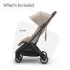 UPPAbaby Minu V3 Travel Stroller – Lightweight + Compact Design – One-Hand Fold + Unfold – from Birth + Overhead Compatible – Ada (Sandstone/Carbon Frame/Chestnut Leather)(Ada (Sandstone Melange/Carbon Frame/Chestnut Leather))