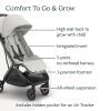 UPPAbaby Minu V3 Travel Stroller – Lightweight + Compact Design – One-Hand Fold + Unfold – from Birth + Overhead Compatible – Ada (Sandstone/Carbon Frame/Chestnut Leather)(Savannah (Pearl Gray Jacquard/Carbon Frame/Chestnut Leather))