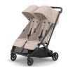 UPPAbaby Minu Duo Side-by-Side Double Stroller – Lightweight + Compact Design for Travel – Easy Fold- from Birth to Toddler – Independent Recline -Ada (Sandstone/Carbon Frame/Chestnut Leather)(Ada (Sandstone Melange/Carbon Frame/Chestnut Leather))