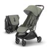 UPPAbaby Minu V3 Travel Stroller – Lightweight + Compact Design – One-Hand Fold + Unfold – from Birth + Overhead Compatible – Ada (Sandstone/Carbon Frame/Chestnut Leather)(Evelyn (Meadow Green/Graphite Frame/Chestnut Leather))