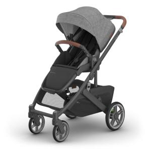 UPPAbaby Cruz V3 Stroller – from Birth + Car Seat Compatible – Full-Size, Reversible Seat – Infant Insert, Bug and Rain Shields Included – Ada – (Sandstone Mélange/Carbon Frame/Chestnut Leather)(Greyson (Charcoal Mélange))