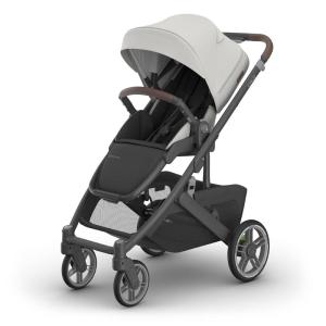 UPPAbaby Cruz V3 Stroller – from Birth + Car Seat Compatible – Full-Size, Reversible Seat – Infant Insert, Bug and Rain Shields Included – Ada – (Sandstone Mélange/Carbon Frame/Chestnut Leather)(Savannah (Pearl Gray Jacquard))