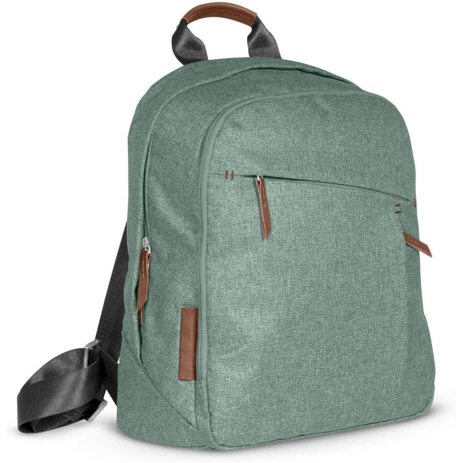 imageUPPAbaby Changing Backpack Multiple Storage Compartments Side Bottle Laptop Pockets Trolley Sleeve Stroller Strap Attachment Ada Sandstone Mlange Chestnut LeatherEmmettGwen Green MlangeSaddle Leather