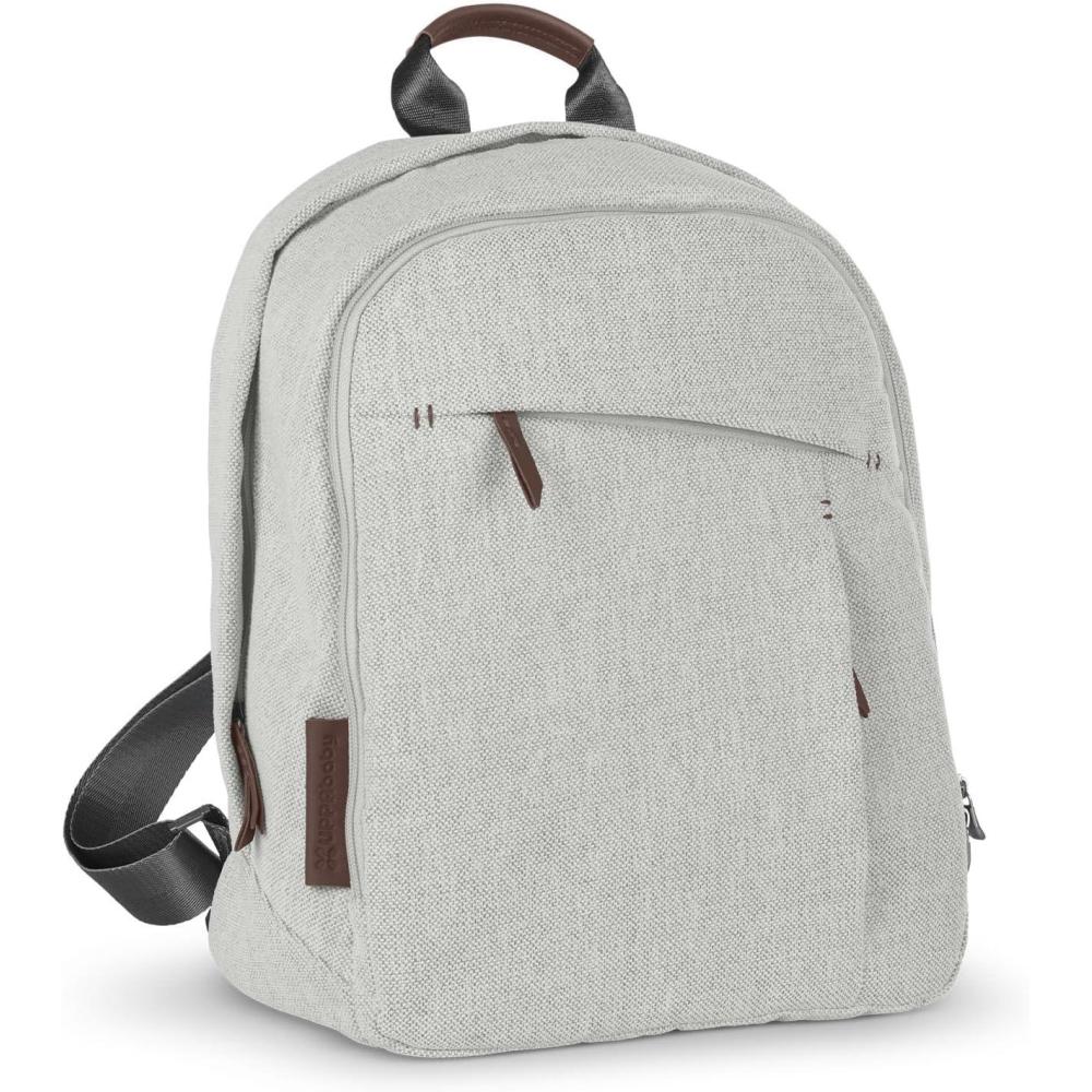 imageUPPAbaby Changing Backpack Multiple Storage Compartments Side Bottle Laptop Pockets Trolley Sleeve Stroller Strap Attachment Ada Sandstone Mlange Chestnut LeatherAnthony White and Grey ChenilleChestnut Leather