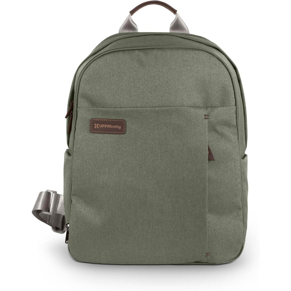 imageUPPAbaby Changing Backpack Multiple Storage Compartments Side Bottle Laptop Pockets Trolley Sleeve Stroller Strap Attachment Ada Sandstone Mlange Chestnut LeatherEvelyn Meadow GreenChestnut Leather