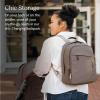 UPPAbaby Changing Backpack – Multiple Storage Compartments – Side Bottle + Laptop Pockets – Trolley Sleeve – Stroller Strap Attachment – Ada -Sandstone Mélange | Chestnut Leather(Anthony (White and Grey Chenille/Chestnut Leather))