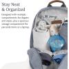 UPPAbaby Changing Backpack – Multiple Storage Compartments – Side Bottle + Laptop Pockets – Trolley Sleeve – Stroller Strap Attachment – Ada -Sandstone Mélange | Chestnut Leather(Callum (Stone Blue/Sand Leather))