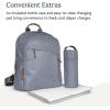 UPPAbaby Changing Backpack – Multiple Storage Compartments – Side Bottle + Laptop Pockets – Trolley Sleeve – Stroller Strap Attachment – Ada -Sandstone Mélange | Chestnut Leather(Gregory (Blue Mélange/Saddle Leather))