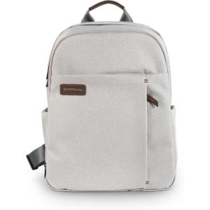 UPPAbaby Changing Backpack – Multiple Storage Compartments – Side Bottle + Laptop Pockets – Trolley Sleeve – Stroller Strap Attachment – Ada -Sandstone Mélange | Chestnut Leather(Savannah (Pearl Gray Jacquard/Chestnut Leather))