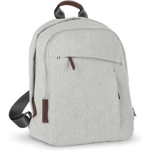 UPPAbaby Changing Backpack – Multiple Storage Compartments – Side Bottle + Laptop Pockets – Trolley Sleeve – Stroller Strap Attachment – Ada -Sandstone Mélange | Chestnut Leather(Anthony (White and Grey Chenille/Chestnut Leather))