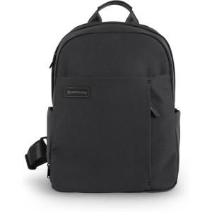 UPPAbaby Changing Backpack – Multiple Storage Compartments – Side Bottle + Laptop Pockets – Trolley Sleeve – Stroller Strap Attachment – Ada -Sandstone Mélange | Chestnut Leather(Jake (Charcoal/Black Leather))
