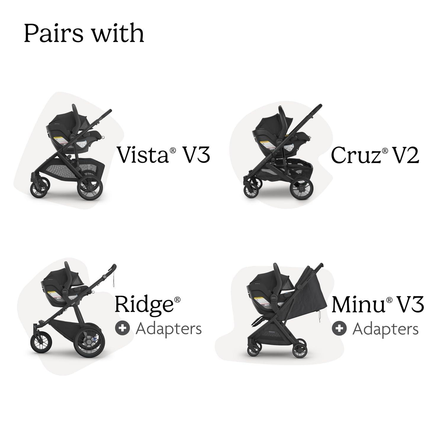 imageUPPAbaby Mesa V3 Infant Car Seat Easy Installation SmartSecure Technology Attaches to Stroller Base Infant Insert Included Ada SandstoneAda Sandstone Mlange