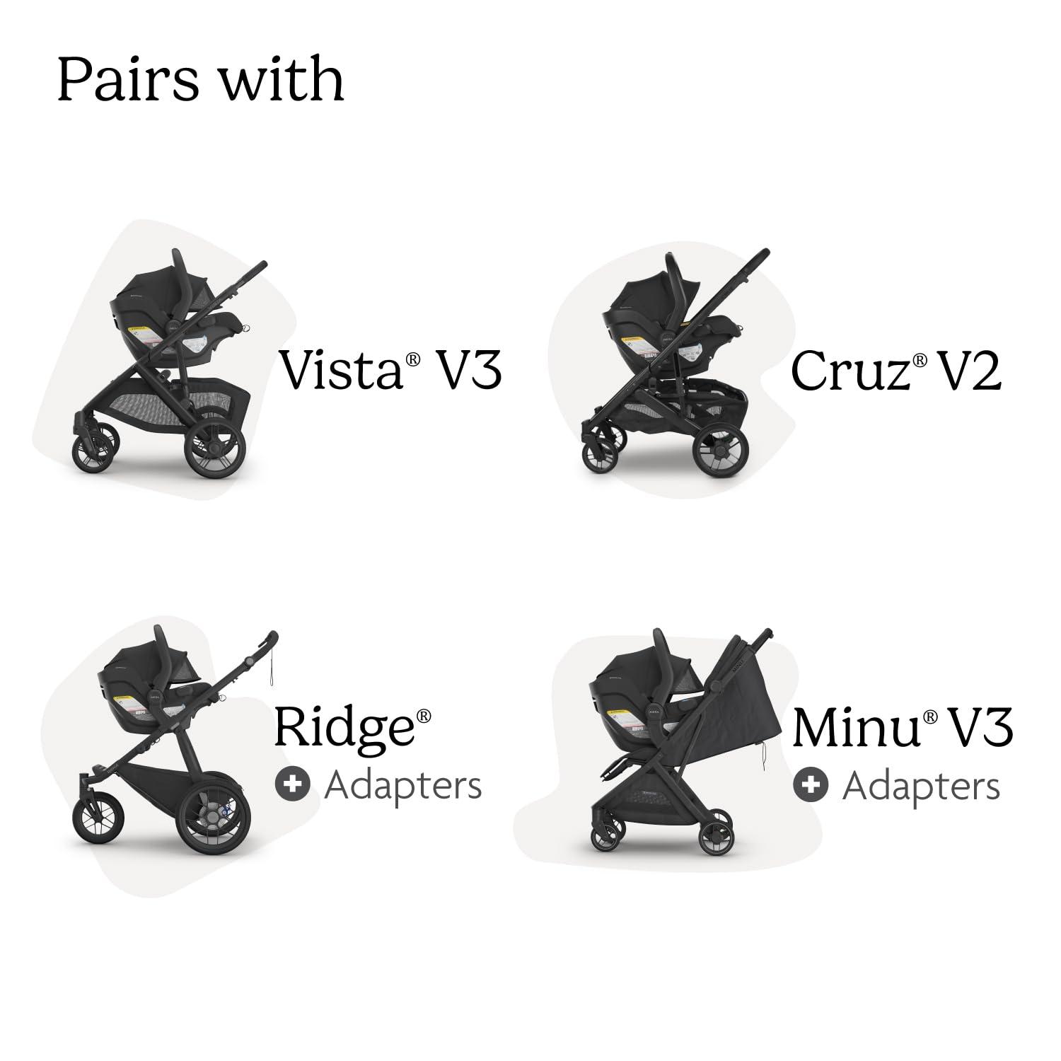 imageUPPAbaby Mesa V3 Infant Car Seat Easy Installation SmartSecure Technology Attaches to Stroller Base Infant Insert Included Ada SandstoneGreyson Charcoal Mlange
