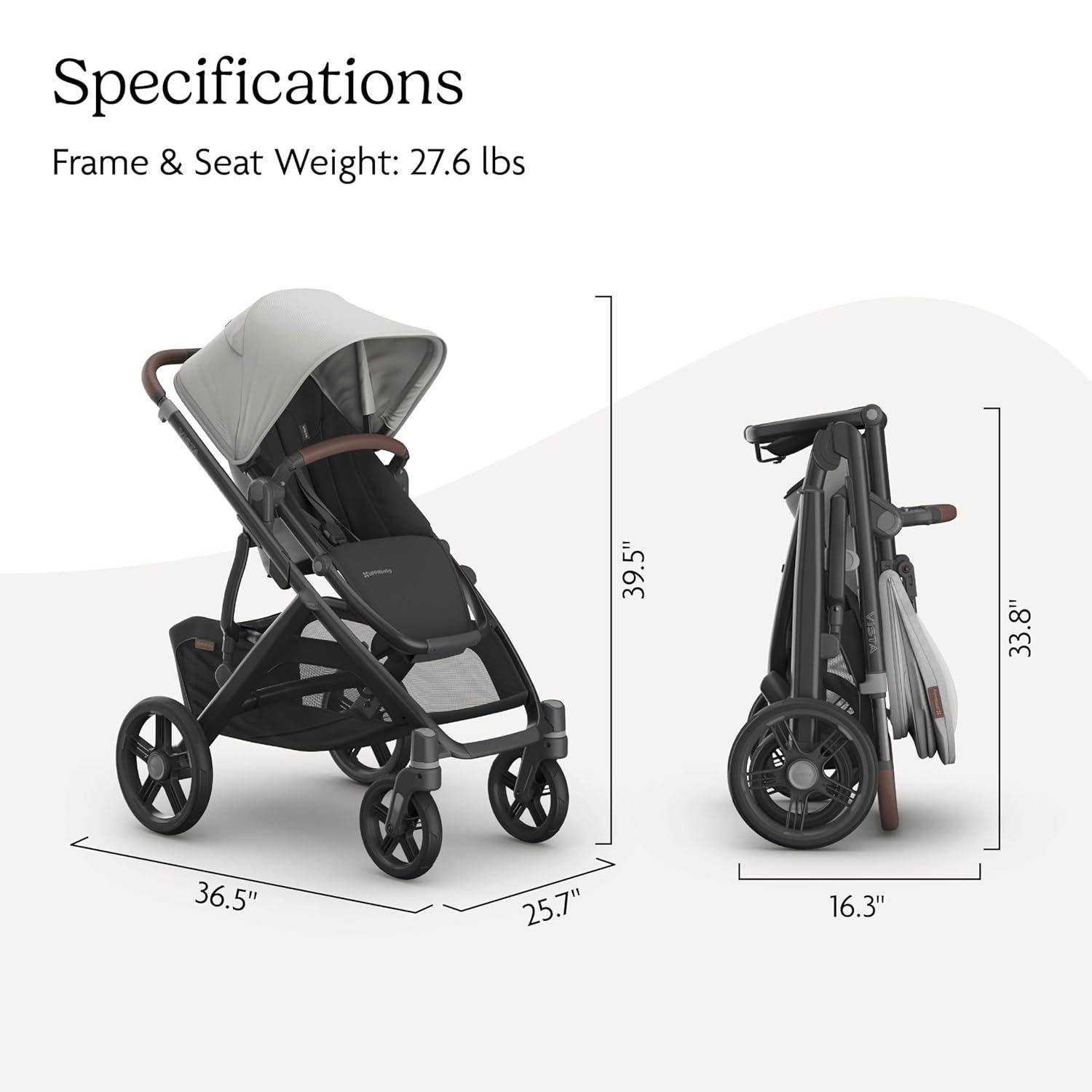 imageUPPAbaby Vista V3 Convertible SingletoDouble Stroller for Baby amp Toddler 30 Configurations Car Seat Compatible AllWheel Suspension XL Basket Ada Sandstone MlangeCarbon FrameSavannah Pearl Gray Jacquard