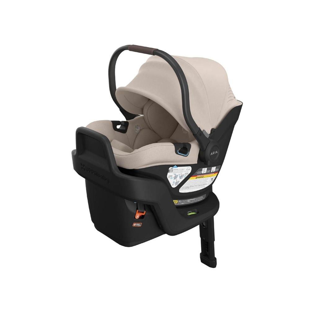 imageUPPAbaby Aria V2 Lightweight Infant Car Seat Just Under 6 lbs Base with Load Leg Infant Insert AllWeather FootCover Included Direct Stroller Attachment Ada SandstoneAda Sandstone Mlange